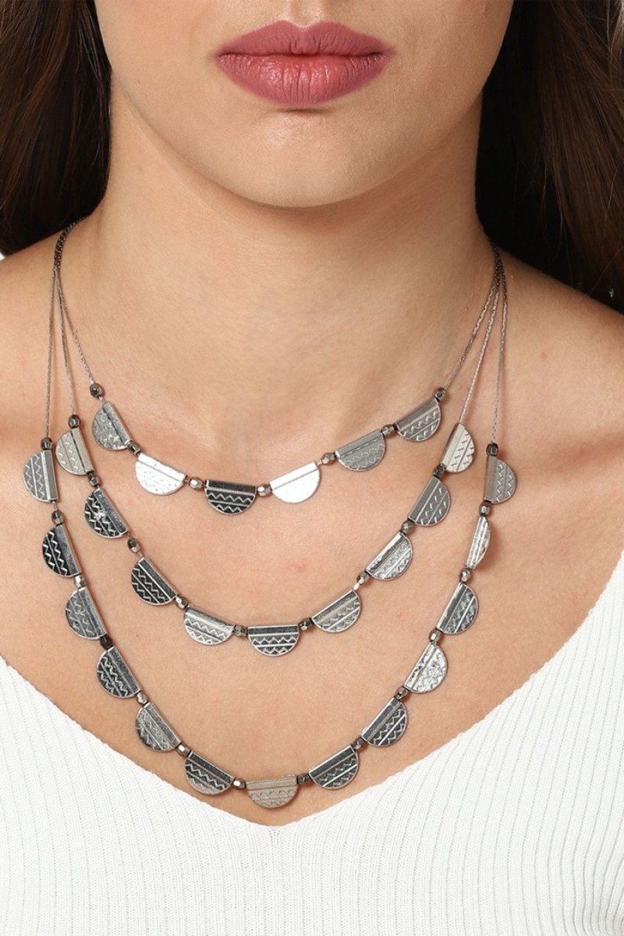 Women Forever21 Resort Jewellery | Layered Necklace Silver