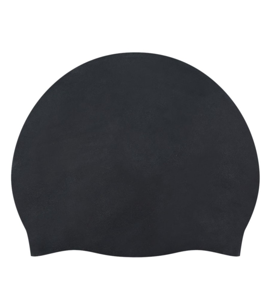 Kids Sporti Swimming Caps | Kids Silicone Swim Cap Black