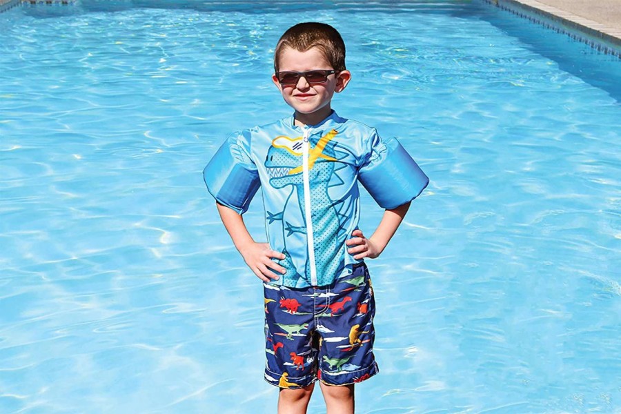 Kids Poolmaster Learn To Swim | Lil' Splashers Dinosaur Swim Shirt Floaties With Armbands