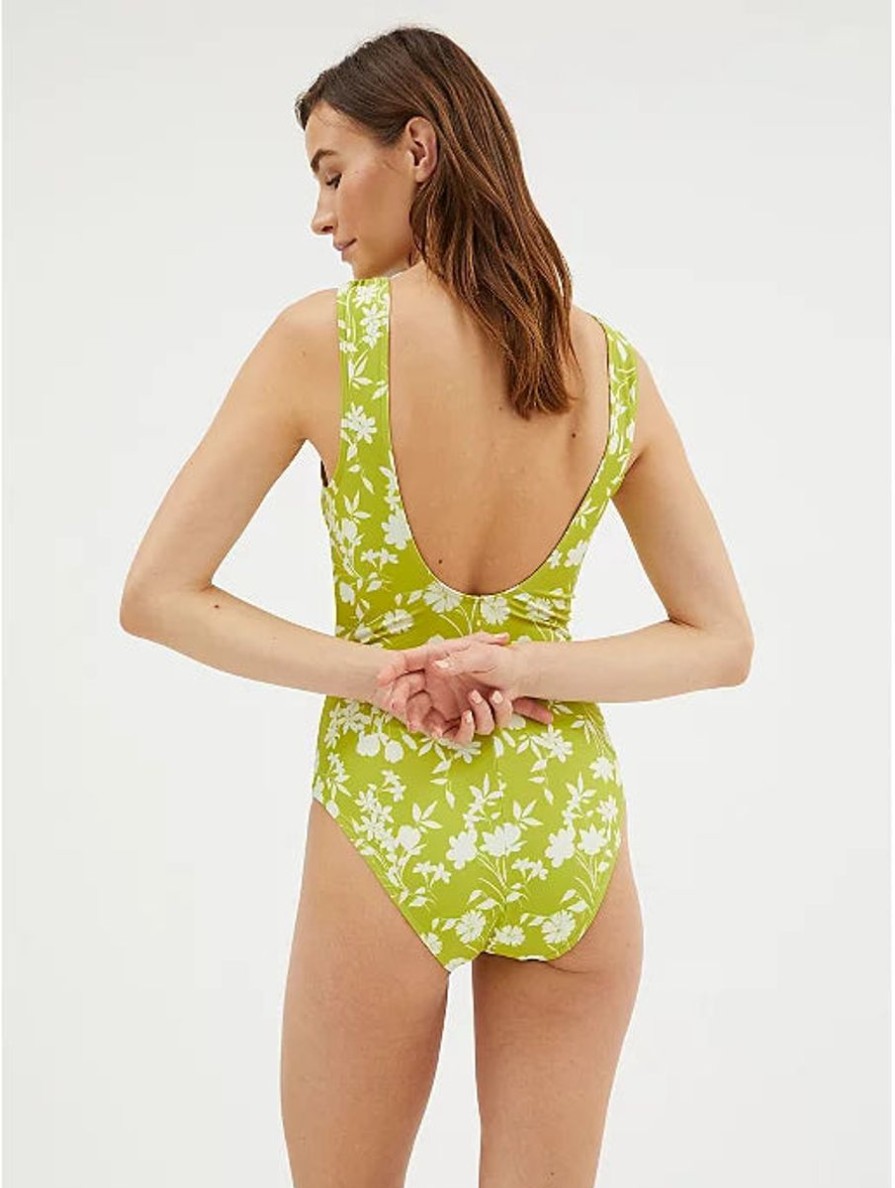 Women George Swimwear | Green Floral Print Swimsuit