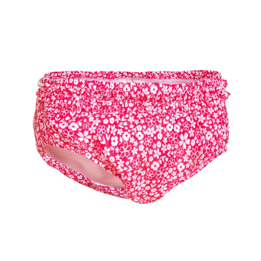 Kids Decathlon Kids' Travel Needs | Baby Washable Swim Nappy Brief Pink Flower Print