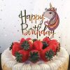 Pool Fun The Beach Company | Unicorn Happy Birthday Acrylic Cake Decor/Topper