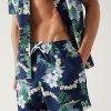 Men Marks & Spencer Swimwear And Board Shorts | Quick Dry Hawaiian Print Swim Shorts Navy Mix