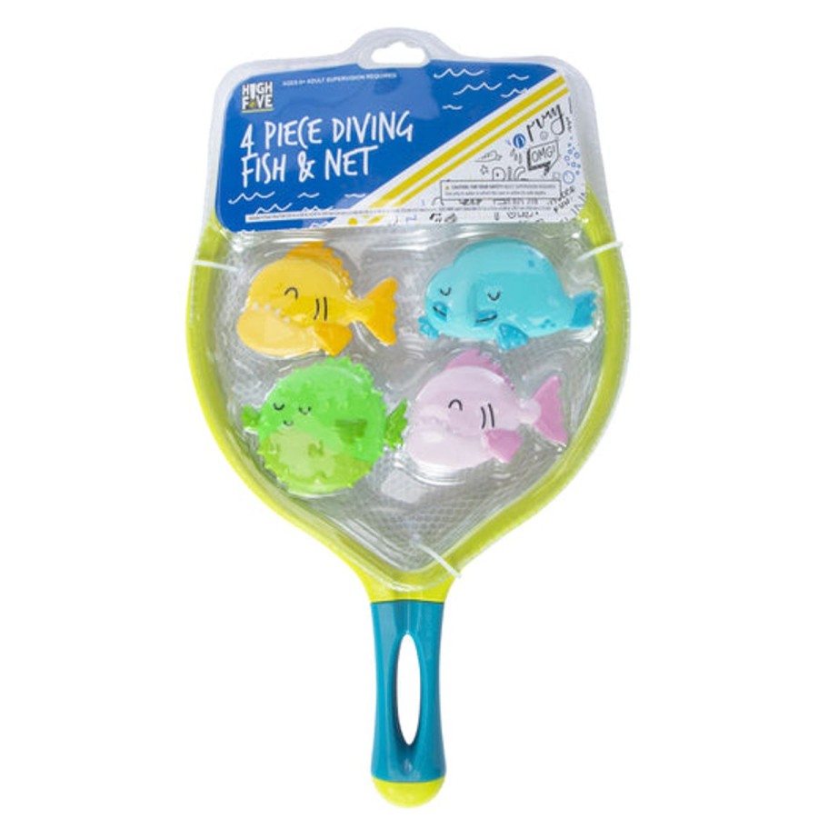 Kids HIGHFIVE Learn To Swim | Diving Toys & Net Pool Game - Fish Green/Teal