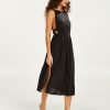 Women The Beach Company Beachwear | Linen Backless Dress Black