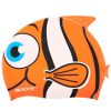 Kids Sporti Swimming Caps | Cartoon Clown Fish Silicone Swim Cap Jr. Orange