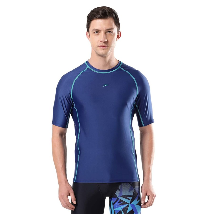 Men Speedo Swimwear And Board Shorts | Mens Swim Rashguard T-Shirt Ammonite/Aquarium