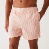 Men Marks & Spencer Swimwear And Board Shorts | Quick Dry Striped Seersucker Swim Shorts Medium Coral