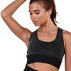 Women South Beach Activewear | South Beach Black Metallic Crop Top