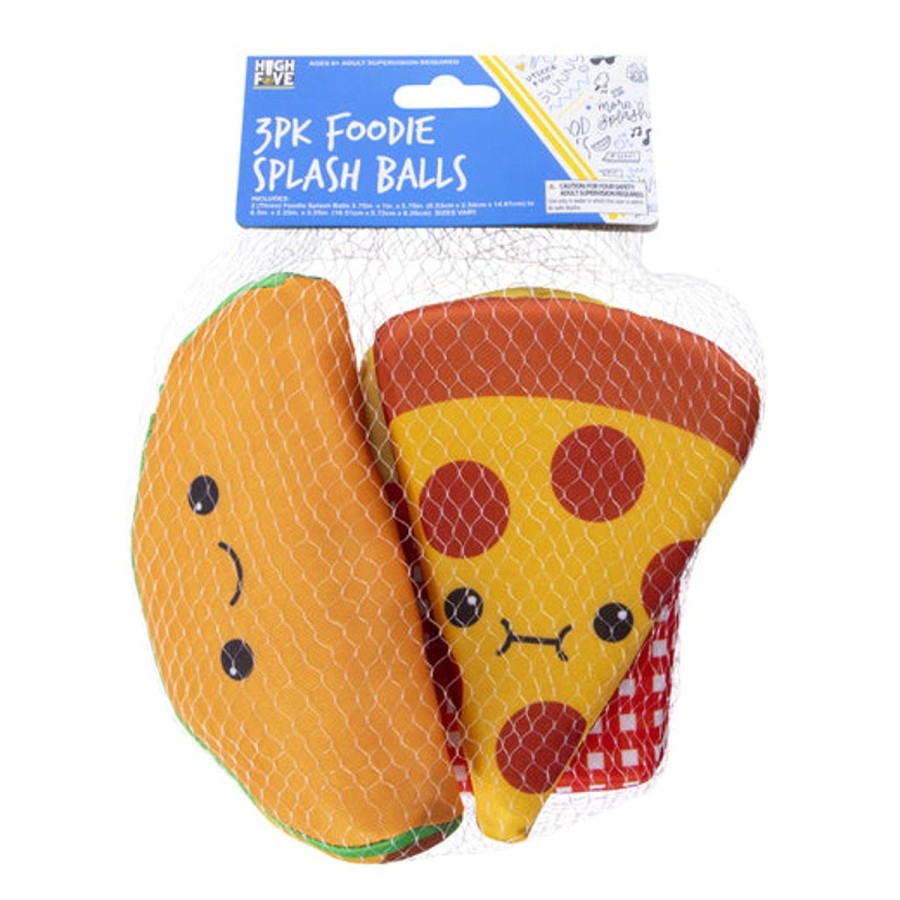 Pool Fun HIGHFIVE | Assorted Foodie Splash Balls 3-Pack Pizza/ Taco/ Fries