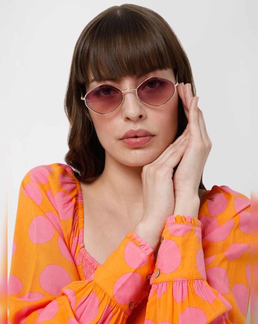 Women Vero Moda Sunglasses | Purple Hexagon Sunglasses