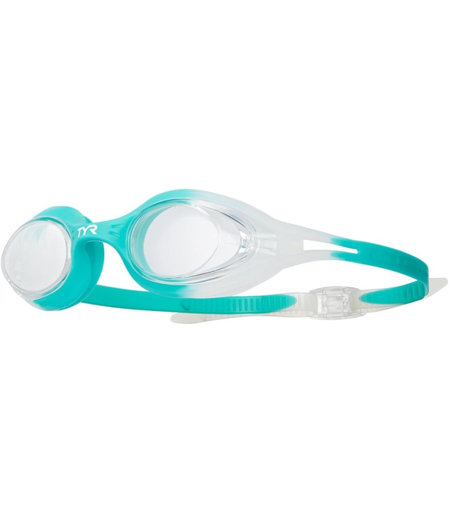 Men TYR Swimming Goggles | Tyr Hydra Flare Swim Goggles Clear/Turquoise/Clear