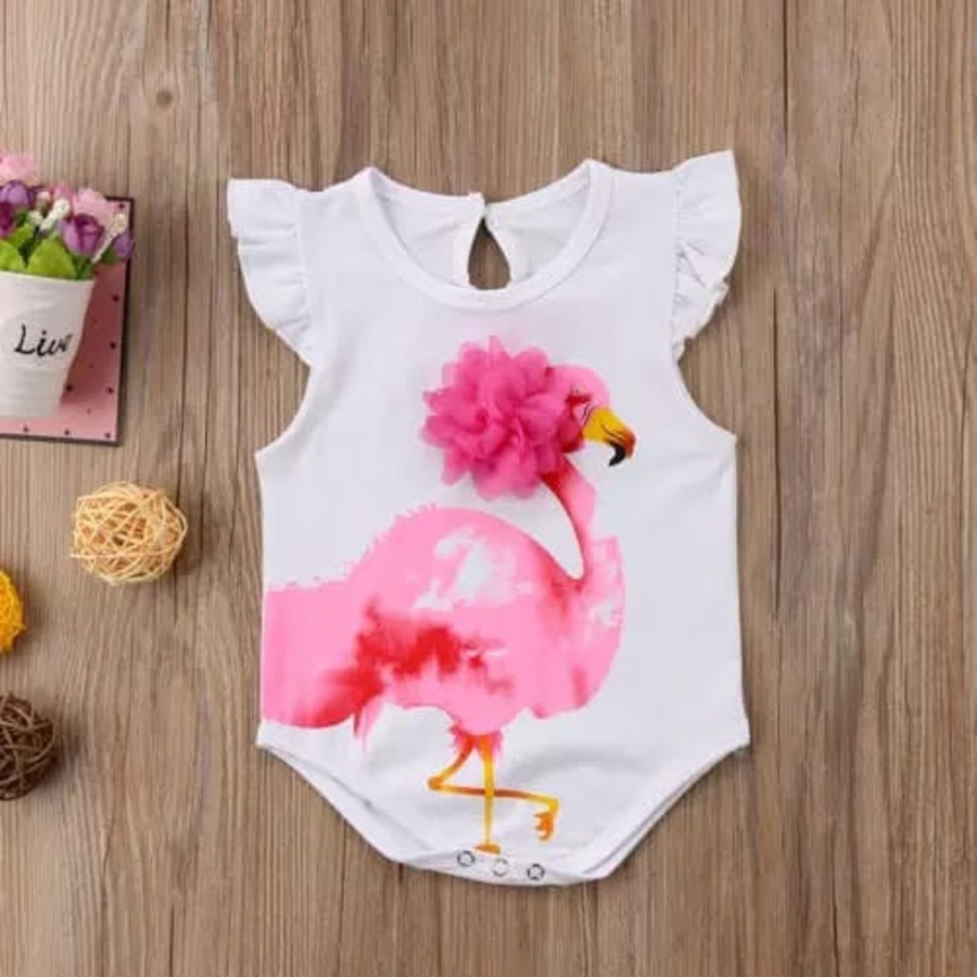 Kids The Beach Company Swimsuits For Toddlers | White Flamingo Romper