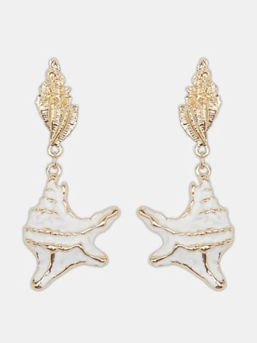 Women Vero Moda Resort Jewellery | Golden Shell Earrings