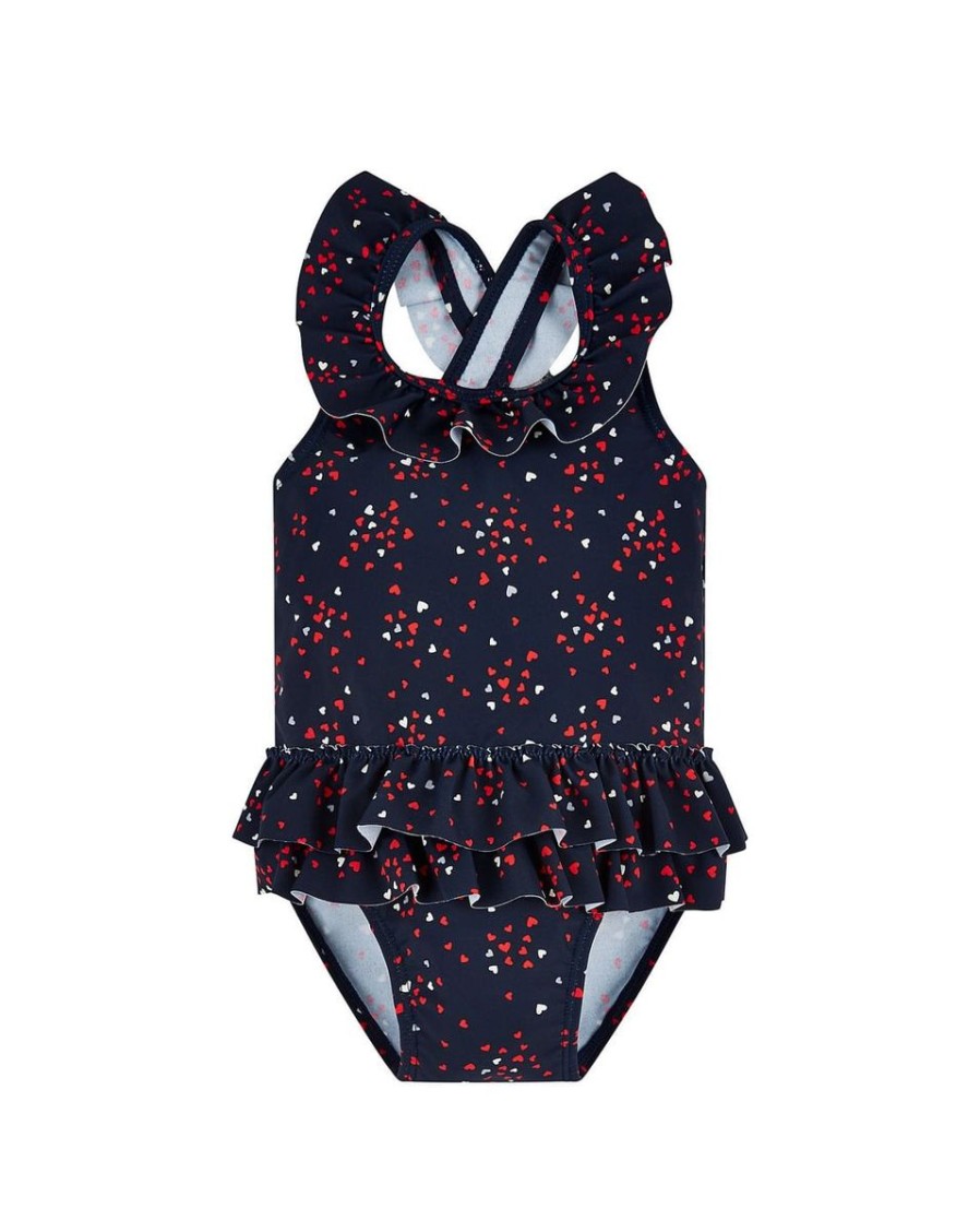 Kids Mothercare Swimsuits For Girls | Navy Heart Swimsuit