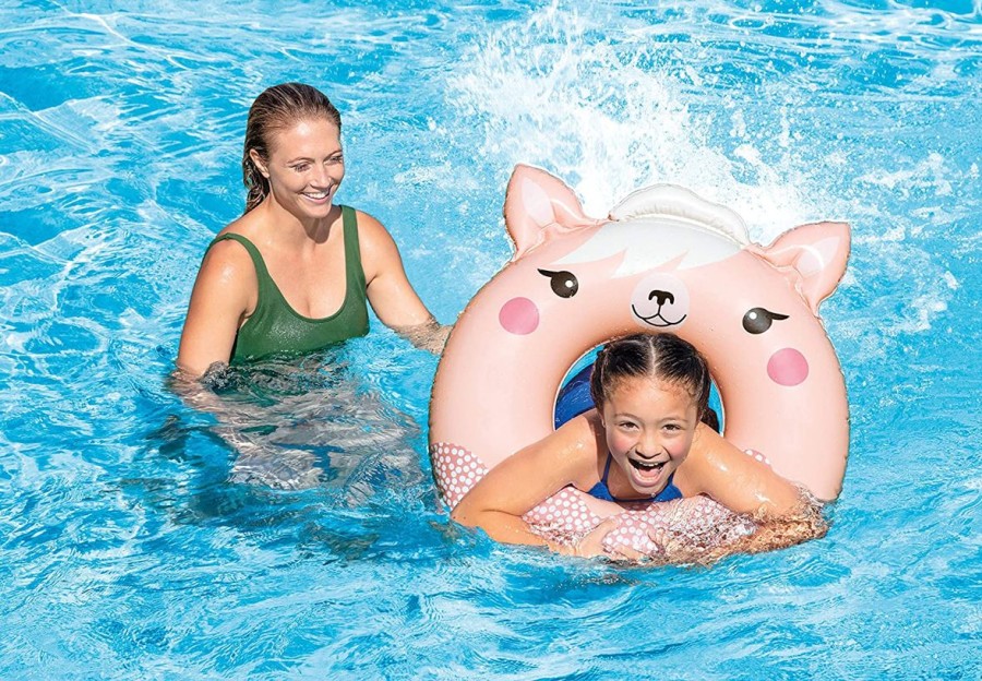 Kids The Beach Company Pool Floats & Games | Pink Cute Llama Ring