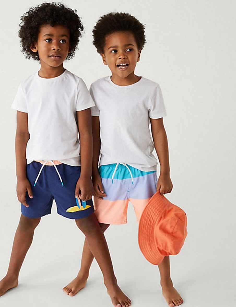 Kids Marks & Spencer Swimsuits For Boys | Swim Shorts (2-Pack) Multi