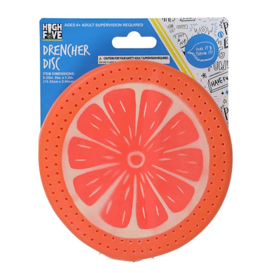 Kids HIGHFIVE Pool Floats & Games | Grapefruit Slice Drencher Disc Orange