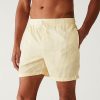 Men Marks & Spencer Swimwear And Board Shorts | Quick Dry Striped Seersucker Swim Shorts Sunshine