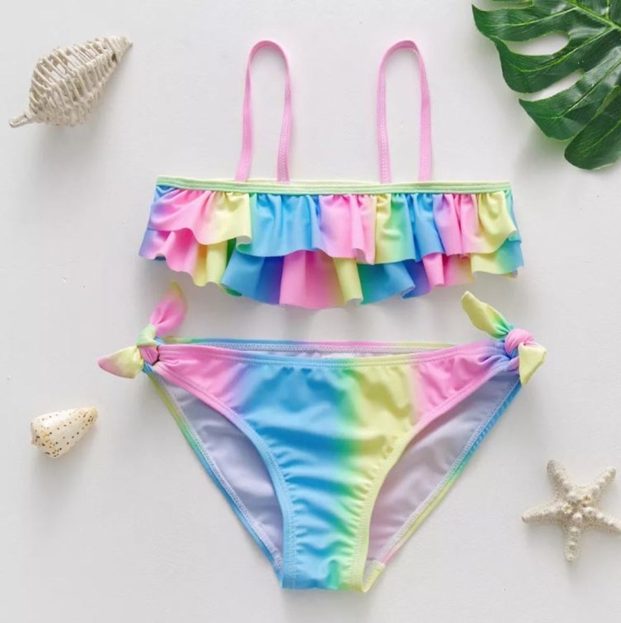 Kids The Beach Company Swimsuits For Girls | Gradient Ruffle Bikini Set