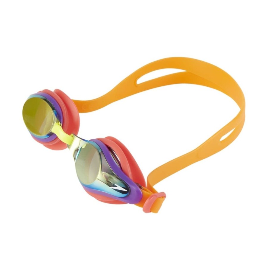 Kids Speedo Swimming Goggles | Mariner Supreme Mirror Junior Goggles Orange/Gold