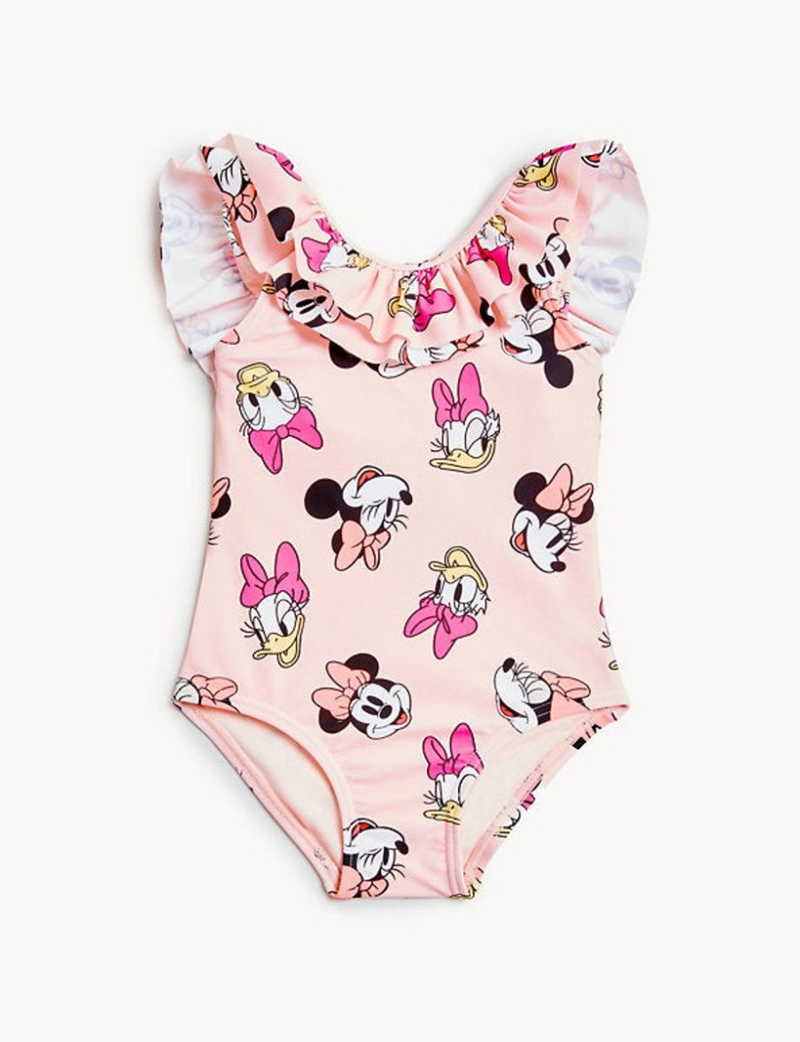 Kids Marks & Spencer Swimsuits For Girls | Minnie Mouse™ Frill Swimsuit Pink