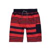 Kids Mothercare Swimsuits For Boys | Navy And Red Stripe Swim Shorts