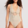 Women Old Navy Swimwear | Cutout-Front Metallic Shine One-Piece