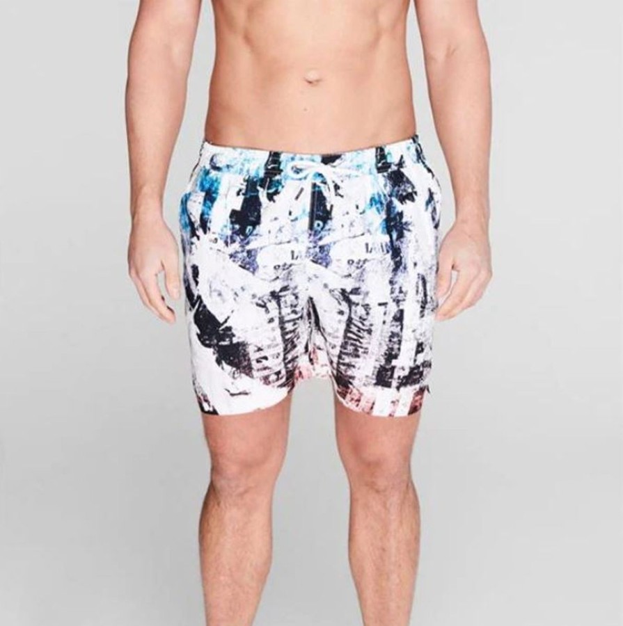 Men Firetrap Swimwear And Board Shorts | Multi Texture Swim Shorts