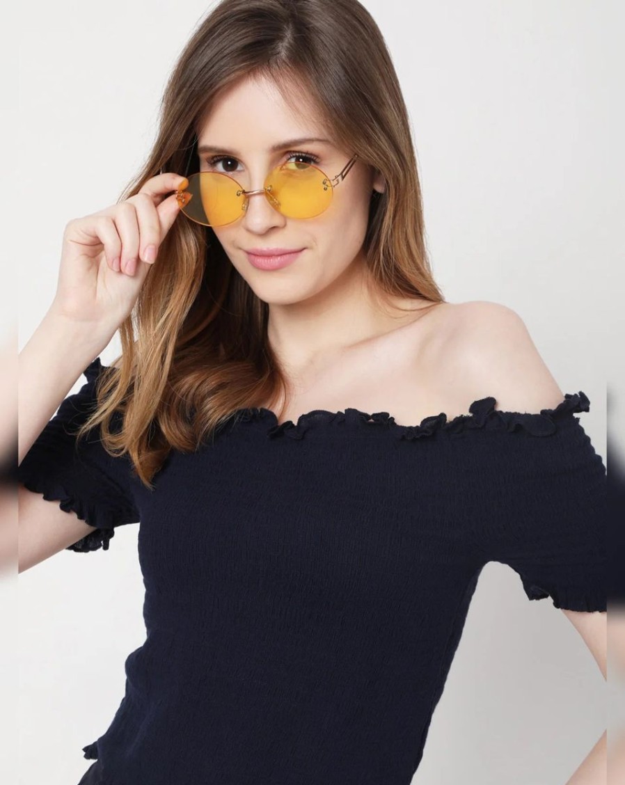 Women Vero Moda Sunglasses | Yellow Round Sunglasses