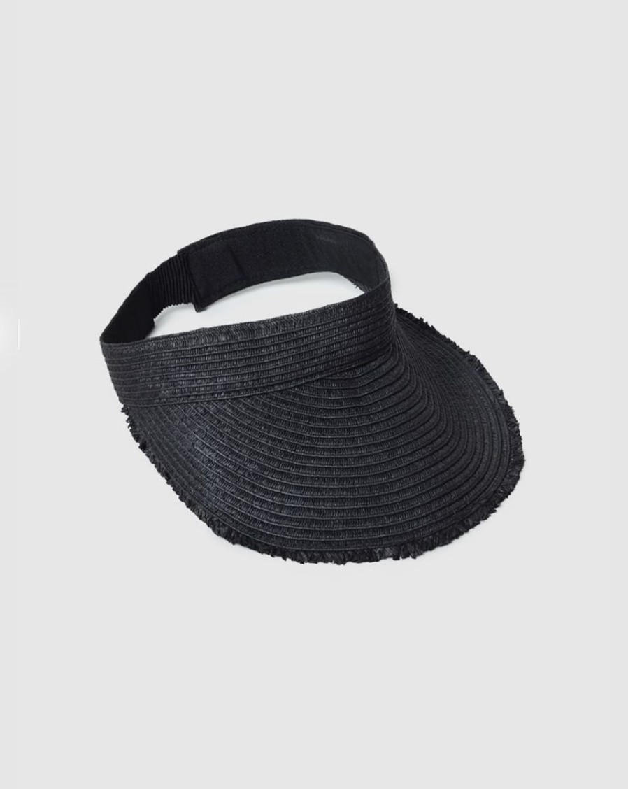 Women ONLY Beach Hats | Straw Sun Visor Black