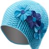 Swim Equipment Sporti | Floral Bubble Swim Cap Blue/Navy/Blue