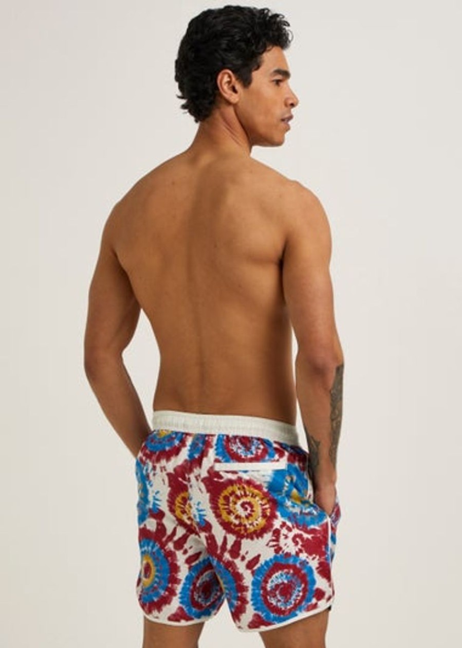 Men Matalan Swimwear And Board Shorts | Red Tie Dye Swim Shorts Multi